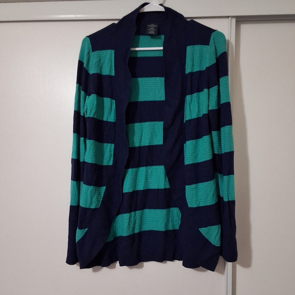 Fade Glory Navy Blue and Green Sweater Size L